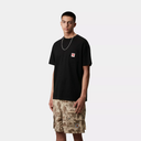 S/S Pocket Heart T-Shirt- Black / Red