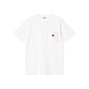 S/S Pocket Heart T-Shirt - White / Red