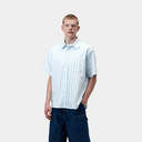 S/S Royce Shirt - Royce Stripe - Icaria / White