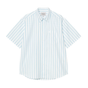 S/S Royce Shirt - Royce Stripe - Icaria / White