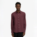Linen Shirt - Oxblood Red