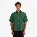 Linen SS Shirt - Emerald Green