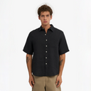 Linen SS  Shirt - Deep Black
