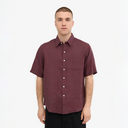 Linen SS Shirt - Oxblood Red