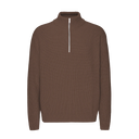 Merino Quarter Zip - Coffee Brown