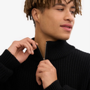 Merino Quarter Zip - Deep Black