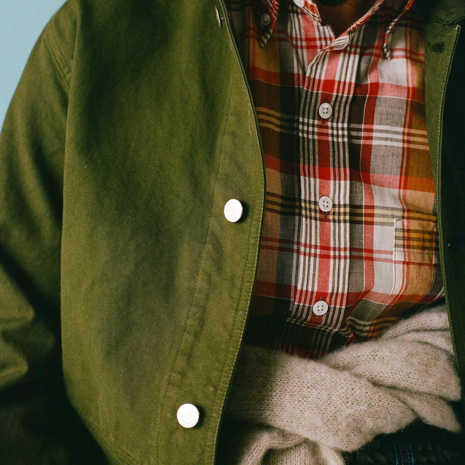 Drake's Duck Cotton Canvas Chore Jacket - Olive – Stomping Ground