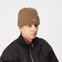 Cursive Rib Beanie - Coffee