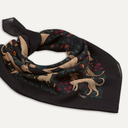 Unicorn Garden Wool Silk Square Scarf - Black