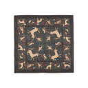 Unicorn Garden Wool Silk Square Scarf - Black