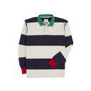 Dual Block Stripe Rugby - White & Navy