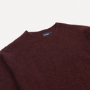 Brushed Shetland Crewneck Jumper - Beetroot Burgundy