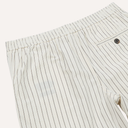Drawstring Short - White & Navy Pin Stripe