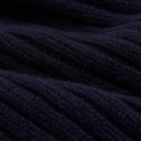 Lambswool Ribbed Knit Beanie - Navy