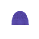 Lambswool Ribbed Knit Beanie - Night Purple