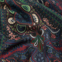Large Floral Paisley Tubular Scarf - Blue / Olive