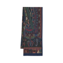 Large Floral Paisley Tubular Scarf - Blue / Olive