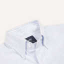 Ticking Stripe Button Down Oxford Shirt - Light Blue