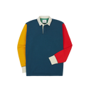 Colour Block LS Rugby Shirt- Navy, Yellow, Red and Green