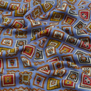 Medallion Tubular Scarf - Black Blue & Gold