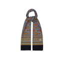Medallion Tubular Scarf - Black Blue & Gold
