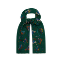 Mughal And Stars Print Wool Scarf - Green