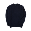 Brushed Shetland Cable Jumper - Navy