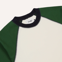 SS Raglan Hiking Tee-Ecru/ Green