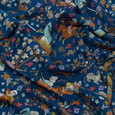 Summer Moghul Wool-Silk Scarf - Navy & Teal