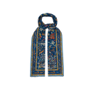 Summer Moghul Wool-Silk Scarf - Navy & Teal