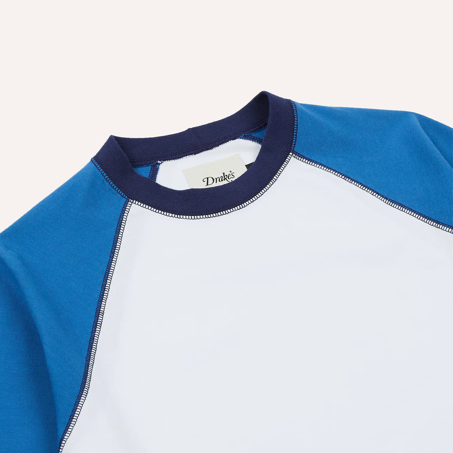 Drake's Two Tone Raglan Tee - White / Blue – Stomping Ground