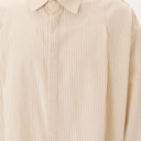 Boxy Pleated Shirt - Brown Stripe
