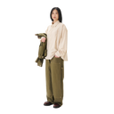 Boxy Pleated Shirt - Brown Stripe