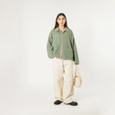 Double Zip Up Pocket Sweater - Sage