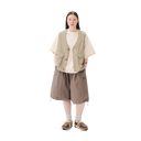 Hand-Embroidered Cropped Tee - Beige