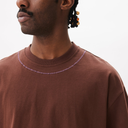 Hand-Embroidered Cropped Tee - Brown