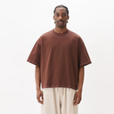 Hand-Embroidered Cropped Tee - Brown