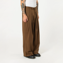 Pintuck Maxi Trousers - Brown
