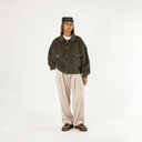 Pintuck Wide Trousers - Beige