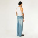 Side-button Denim Jeans - Blue
