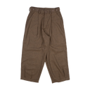 Side-Button Wool Trousers - Brown