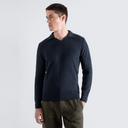 Clifford Knit Polo - Navy Ribbed