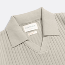 Clifford Knit Polo - Sand Ribbed