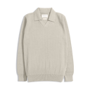 Clifford Knit Polo - Sand Ribbed