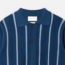 Zigger Knitted Shirt - Blue Textured Stripe
