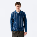Zigger Knitted Shirt - Blue Textured Stripe