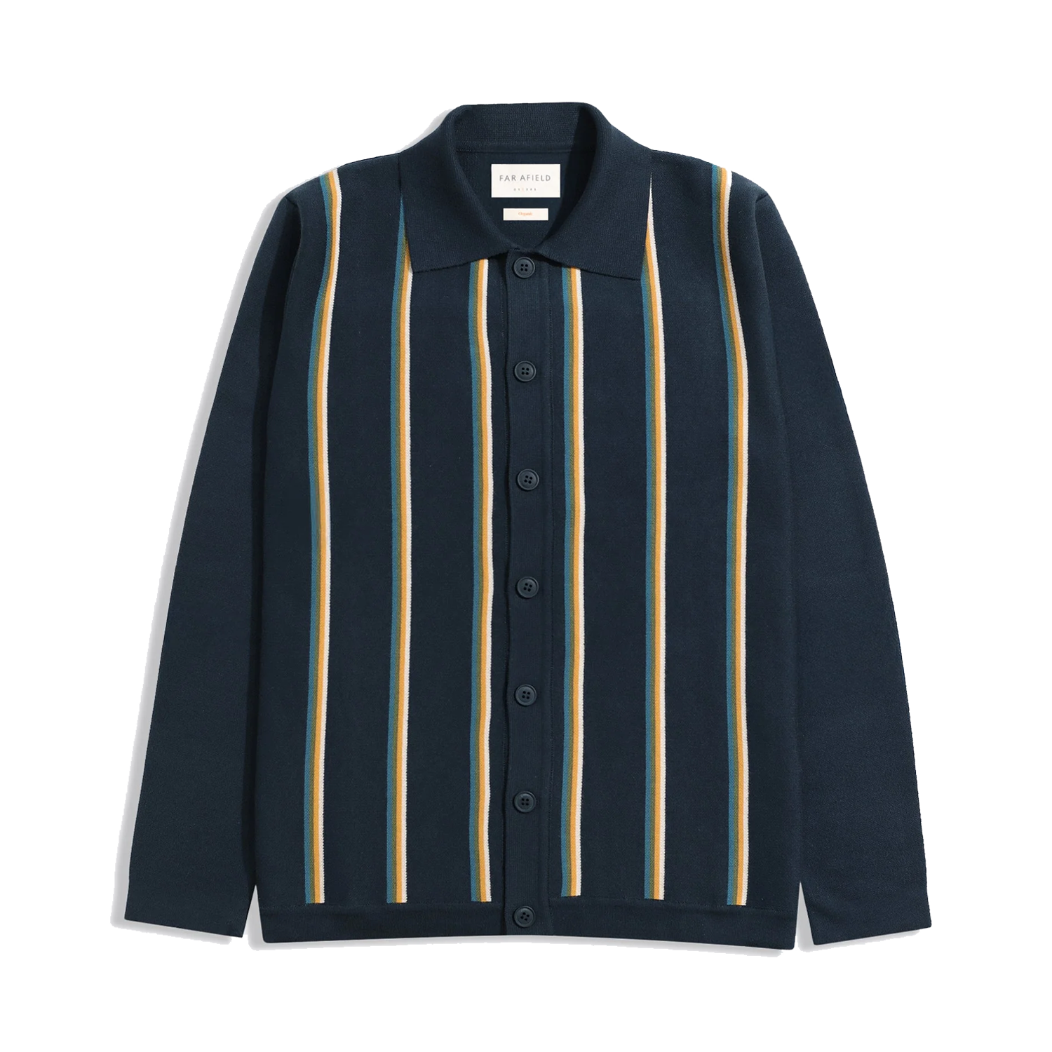 Far Afield Zigger Cardigan - Kuki Stripe - Navy/Multi – Stomping Ground