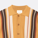 Zigger Knitted Shirt - Camel Multi Stripe
