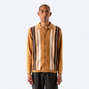Zigger Knitted Shirt - Camel Multi Stripe