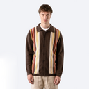 Zigger Knitted Shirt - Brown Multi Stripe